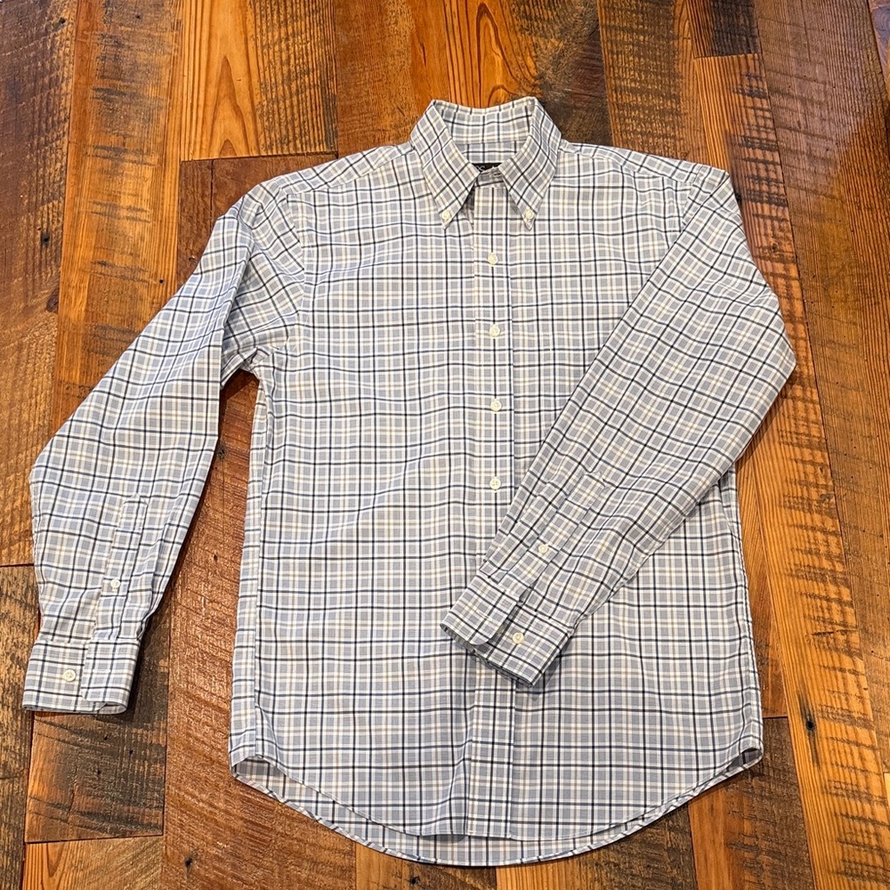 Jos. A. Bank Gray and White Checkered Shirt